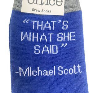 Culturefly The Office Crew Socks "That's What She Said" Michael Scott Funny Gift